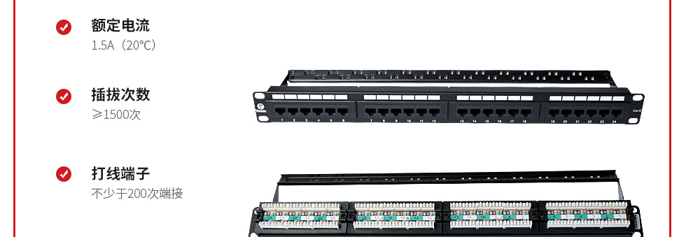 六類(lèi)非屏蔽固定端口配線架
